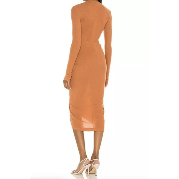 Song of Style Zuri Midi Cut Out Ruched Dress M NWT - Picture 3 of 12